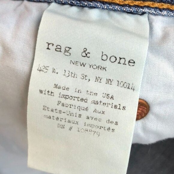 Rag & Bone Women's Jeans Size 29 Retro 70s Flare Frayed Hem Cropped Casual Blue - Picture 11 of 16